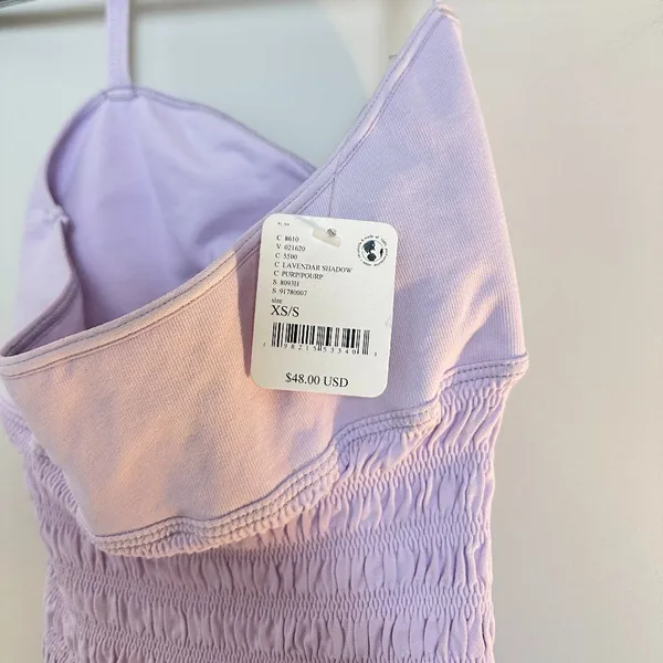 FREE PEOPLE Movement You're A Sweetheart Cami Lavender Shadow Size X-Small/Small - Image 6