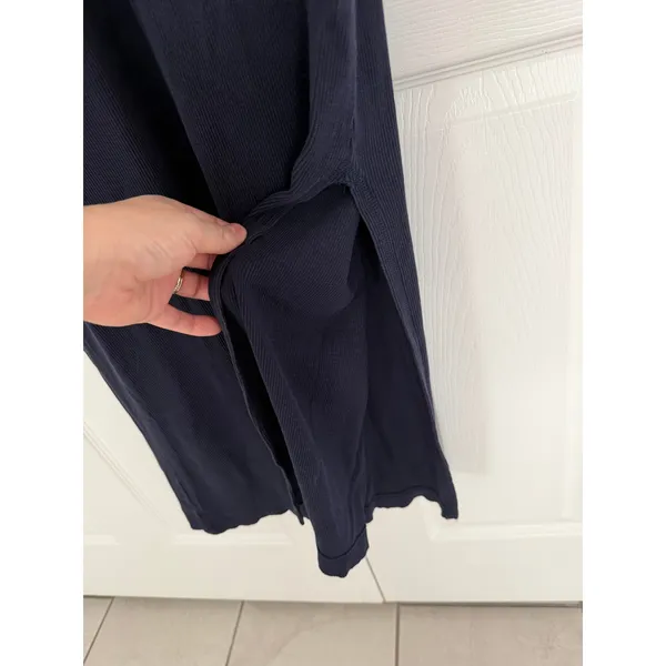 Lauren Ralph Lauren Navy Ribbed Henley Maxi Dress Minimalist Casual Chic - Image 6