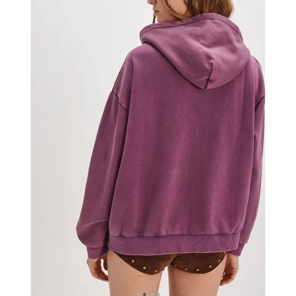 Found for Free People Motif Full Zip Hoodie in Vintage Purple Sz L NWT $220R - Image 2