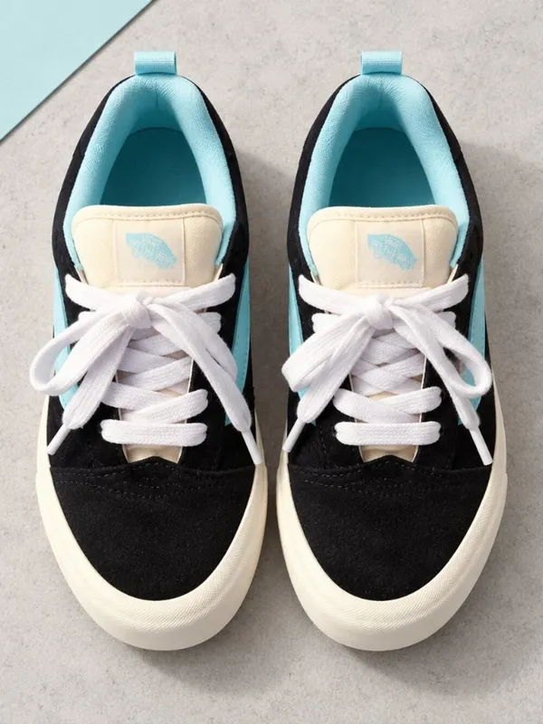 Vans Knu Skool Black Light Blue Sneakers Women’s 7 Youth 5.5 NWT - Image 3