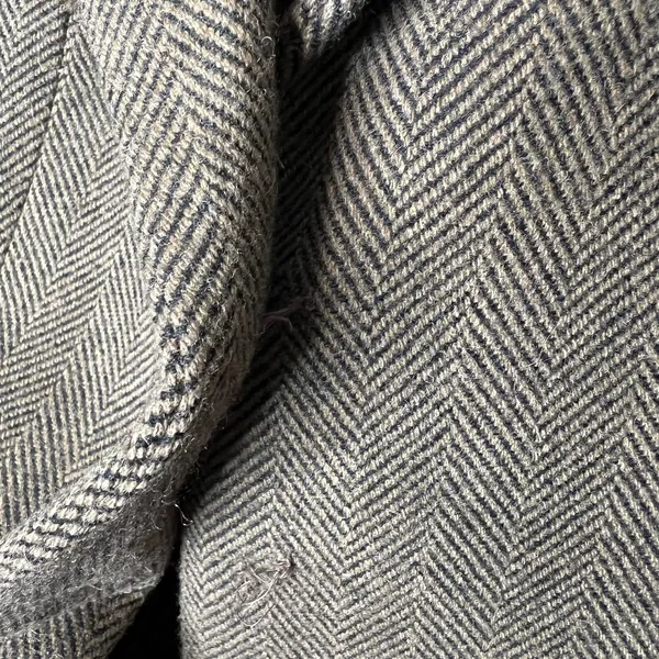 Soft Surroundings brown black herringbone metallic velvet accent coat wool small - Image 4