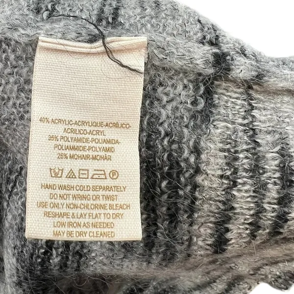 Free People Beach Cardigan Sweater Stripe Mohair Blend Gray Size‎ Small - Image 10