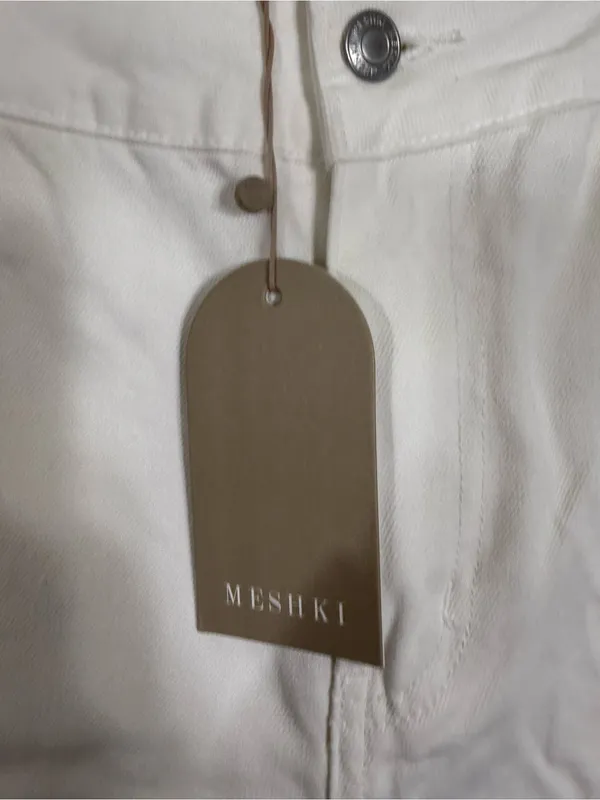 NWT Meshki Roxy High Waisted Jean White Size 8 - Image 4
