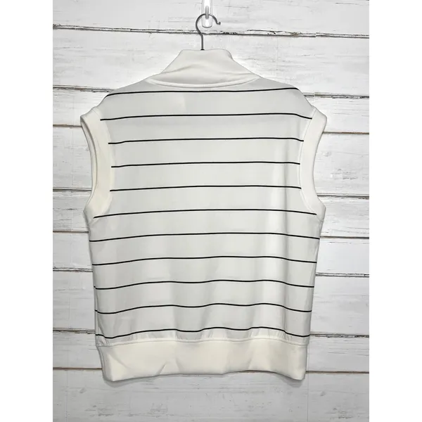 Rae Mode Matching Set Womens S Striped Half Zip Pullover Skort Shorts White - Image 4