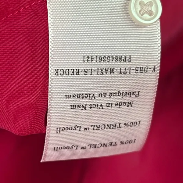 Everlane Tencel Gathered Maxi Dress L Pink Button Modest Oversized Quiet Luxury‎ - Image 14