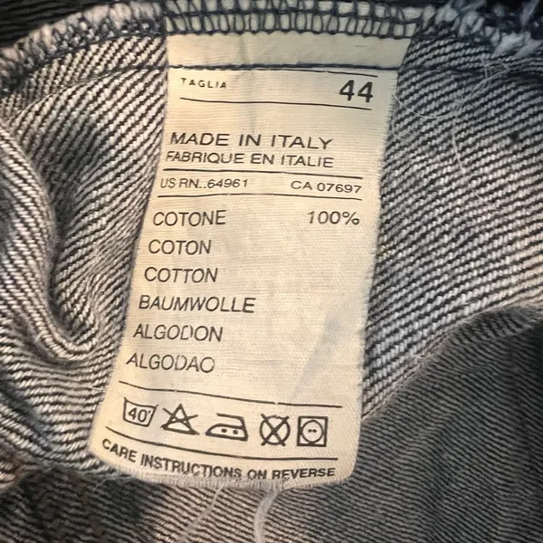 Sisley‎ Jeans Jacket Size 44 Small Made In Italy Dark Wash Tailored Indigo - Image 4