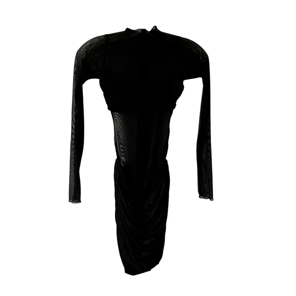 Oh Polly Essie Sheer Panelled Long Sleeve Mni Black Dress Size 0 New - Image 4