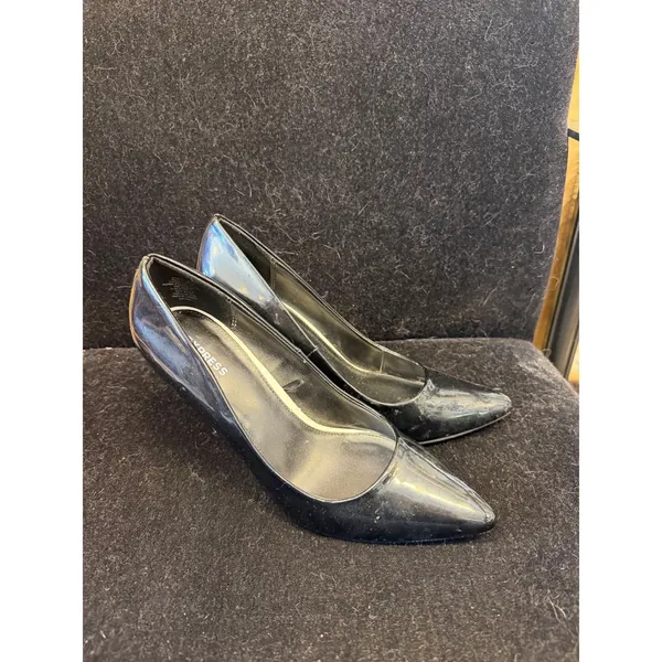 Express Womens Black Patent Pointed Toe Stiletto Heel Pumps‎ Size 7 - Image 2