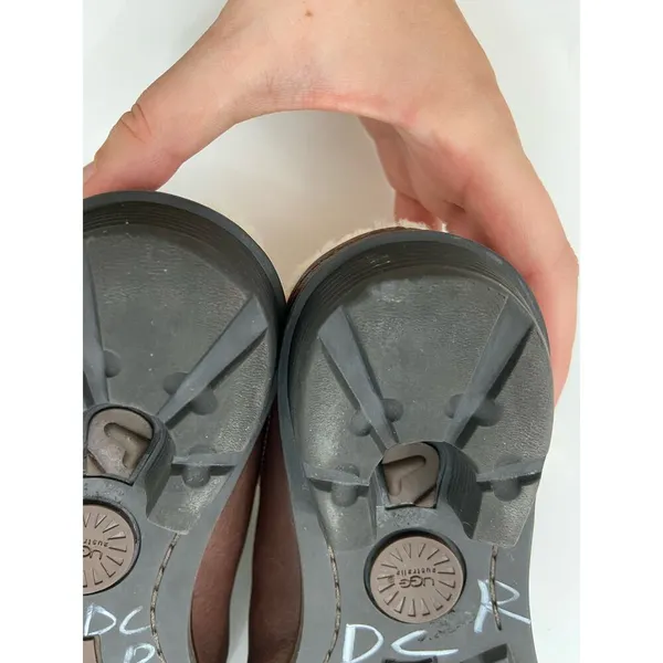 UGG Leather Fur trim mules size 7 - Image 5