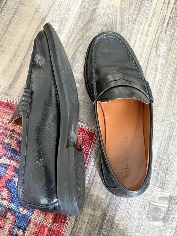 Steve Madden Black Loafers Leather - Image 9