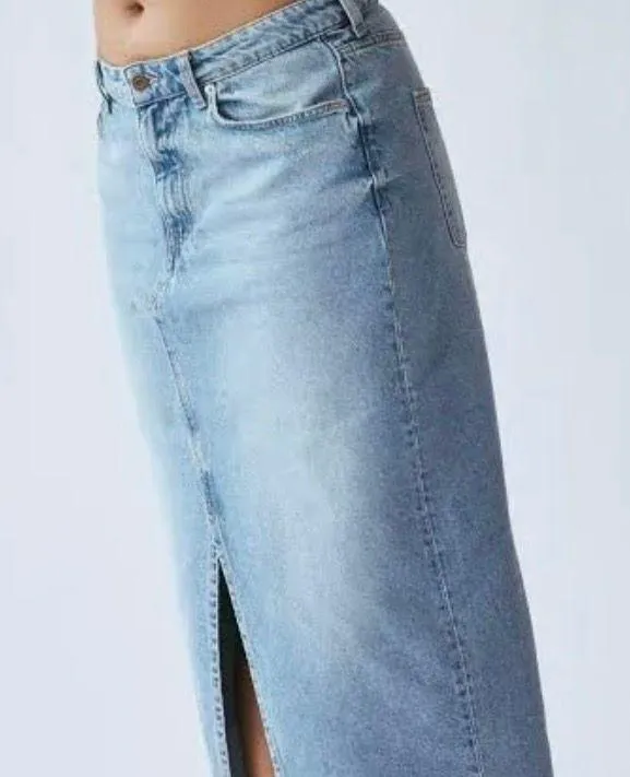 Denim & Co Maxi Pencil Denim Skirt NWOT - Image 2