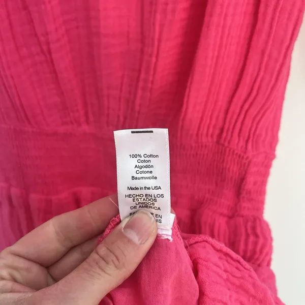 NWT Michael Stars‎ $168 Katelyn Mini Dress WildBerry Gauze Smocked Cotton Size S - Image 9