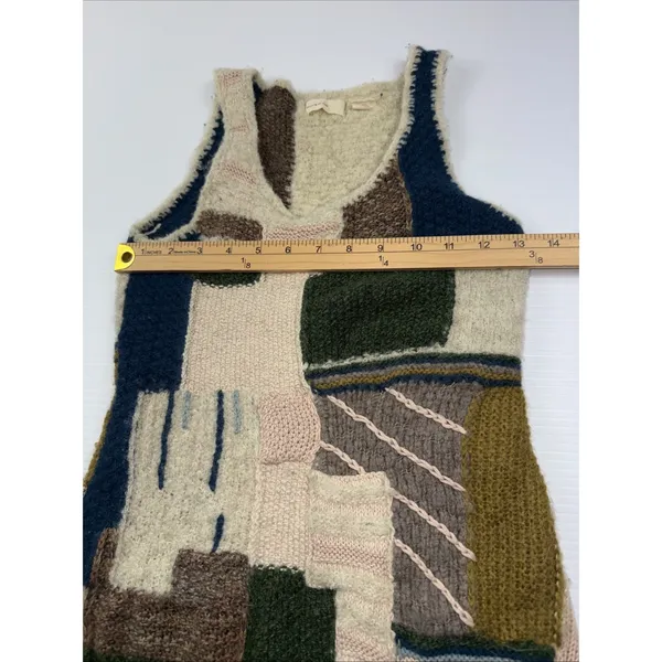 Anthropologie Sleeping on Snow Knitted Patchwork Sweater Dress XS‎ Wool Blend - Image 3