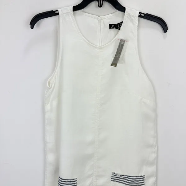 J.Crew Maxine Sailor Stripe Dress Linen A Line White Preppy Retro Resort XS NWT - Image 6
