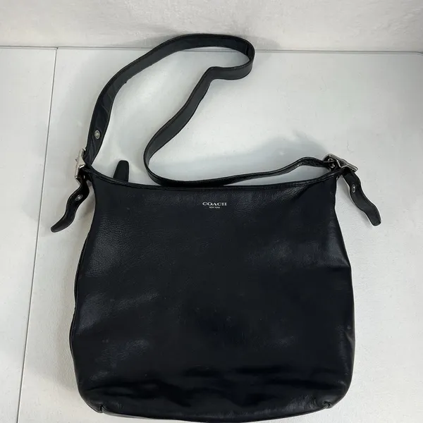 Coach Medium Shoulder Bag Legacy Penny Hobo 19889 Silver Hardware Black Leather - Image 2