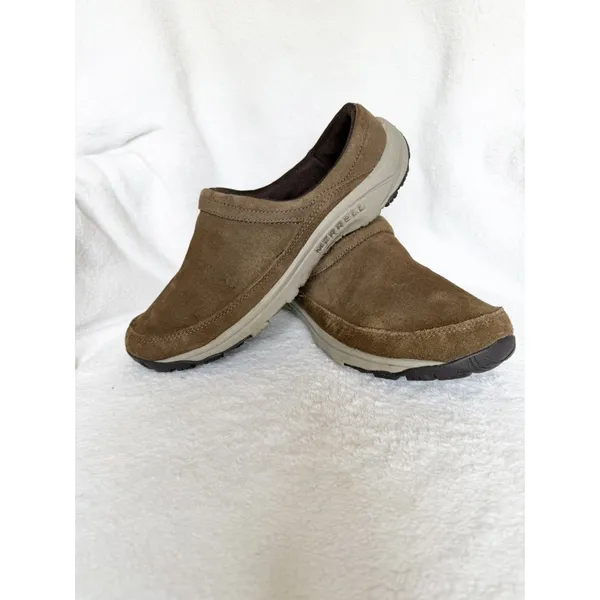 Merrell Leather Slip On Dark Earth Clog Mule Shoes Womens Size 10 - Image 8