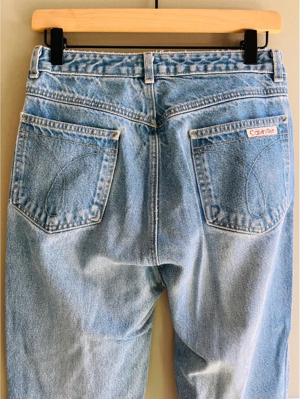 Vintage 90s Calvin Klein High Rise Straight Leg Jeans - Made in USA - Size 8 - Image 3