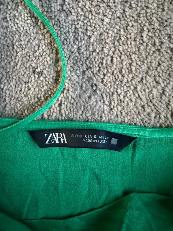 Zara Green Satin Cami Top – Size Small - Image 3