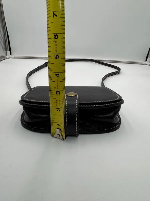 Vintage Firenze Fratellini Genuine Leather Black Crossbody Bag Made in Italy - Image 10