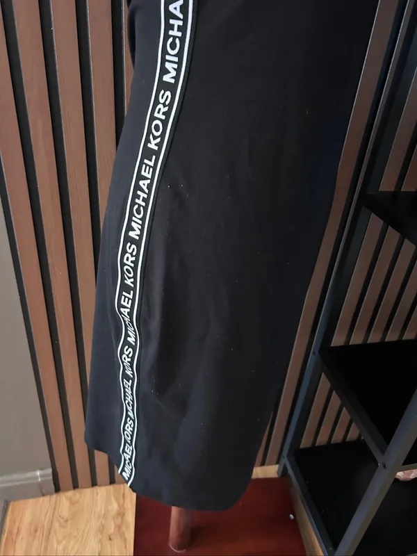 Michael kors Stretch Knit Logo Tape Midi Tank Dress size small stretchy back and - Image 3
