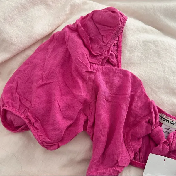 Dippin’ daisy’s pink Marla tie front top NWT - Image 4