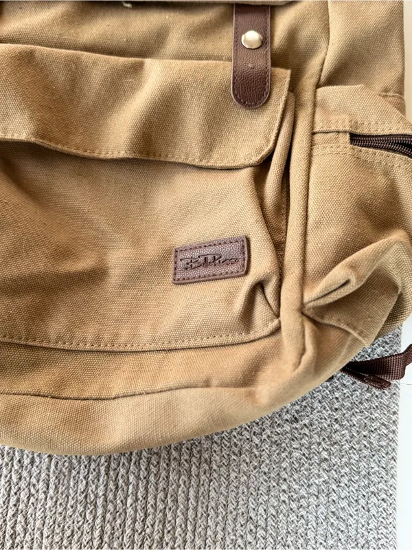 Bella Russo Tan Brown Nylon Drawstring Backpack - Image 5