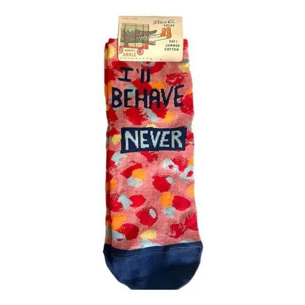NWT Womens Blue Q Soft Combed Cotton Humor Ankle Socks - Sz 5-10 - Image 2