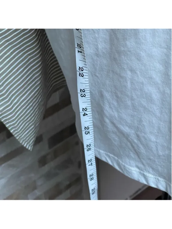 zara women white cotton tunic t-shirt London Sz L - Image 6