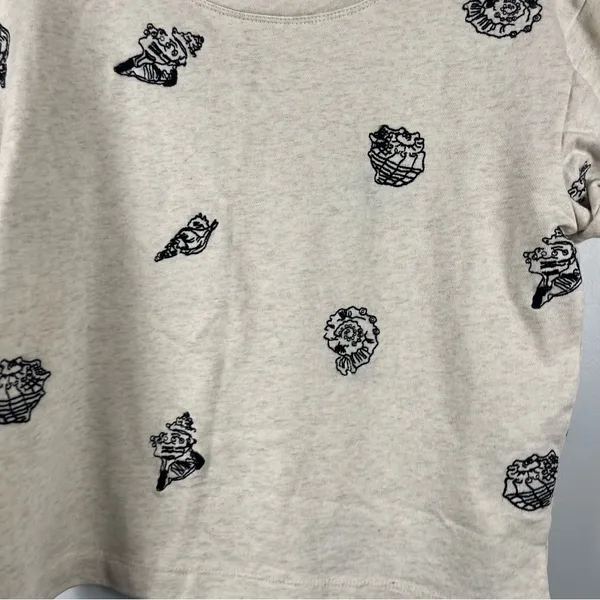 Anthropologie Maeve Embroidered Shell Short-Sleeve Sweatshirt size XS - Image 4