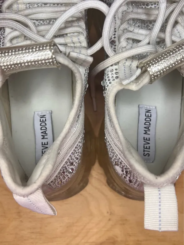 Steve Madden Maxima White Rhinestones Sneakers - Image 7