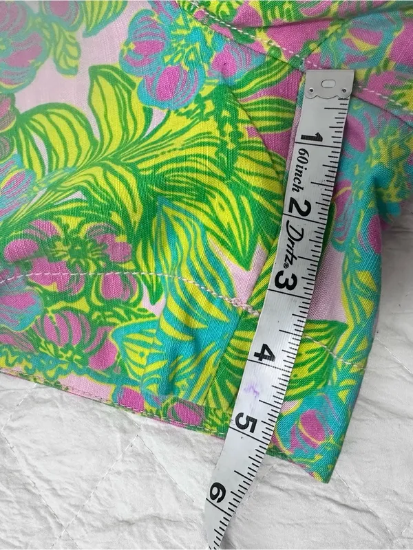 Lilly Pulitzer Bright Tropical Floral Print Shorts - Pink, Green, Yellow size 10 - Image 6