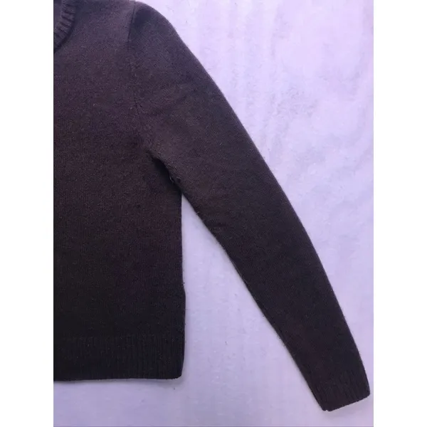 Zara Wool Crewneck Sweater Womens Small Brown Ribbed Knit Pullover‎ - Image 4