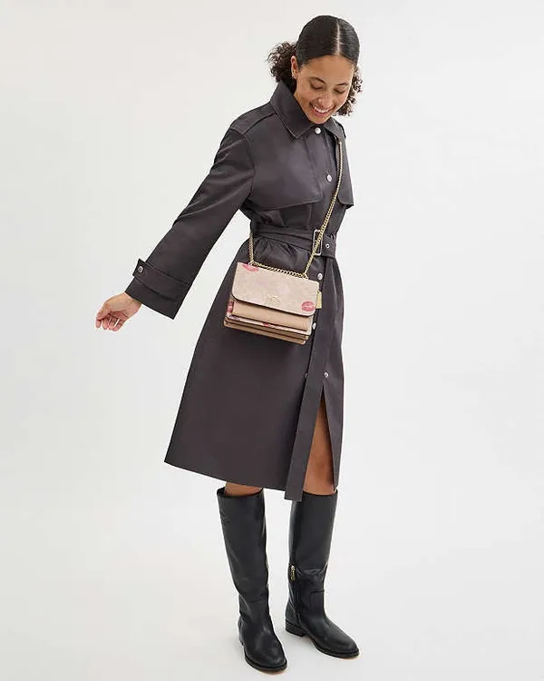Coach Klare Crossbody Bag Signature Canvas & Leather With Lips Print CZ947 - Image 9