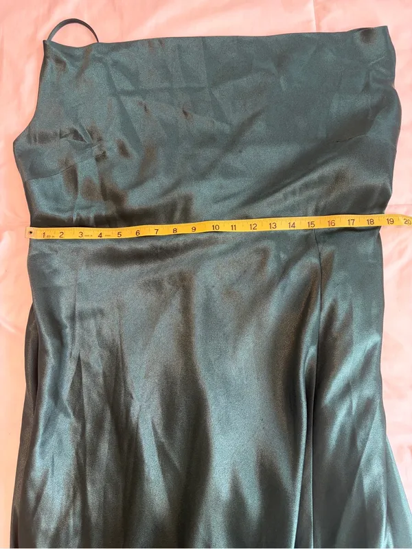 Birdy Grey Satin Formal Gown XXL Emerald Green Elegant Bridesmaid Z3 - Image 13