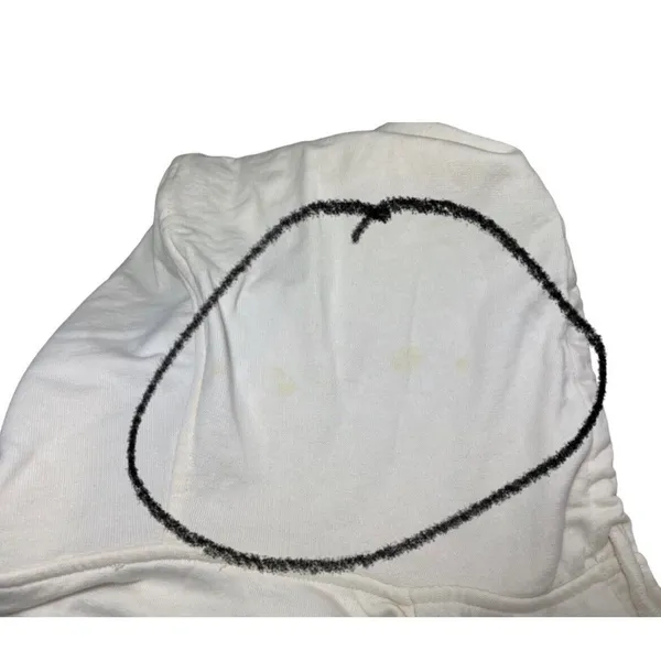 Zara Cropped Hoodie White Sweatshirt Shrug Medium Cotton Festival Minimalist - Image 12