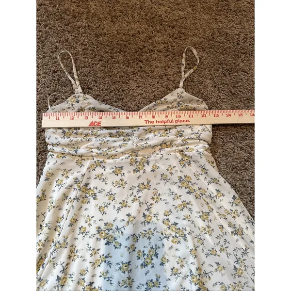 KIRIOUS LOS ANGELES blue and white floral‎ spaghetti strap mini dress Size Small - Image 5