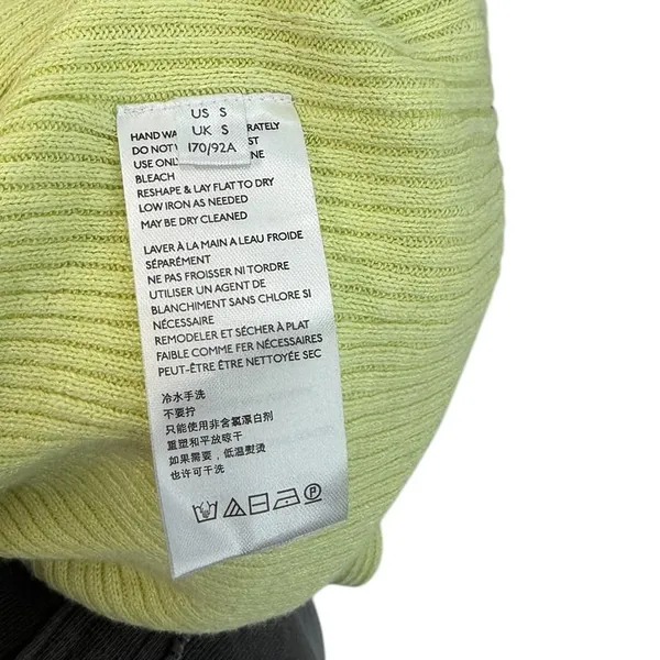 Free People Ella Cropped Cardigan Lime Green Ribbed Button Front Small‎ - Image 10