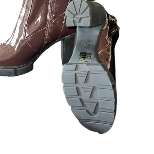 NEW ALDO Llana Women's Platform Heeled Ankle Boots Chocolate Brown - Image 7