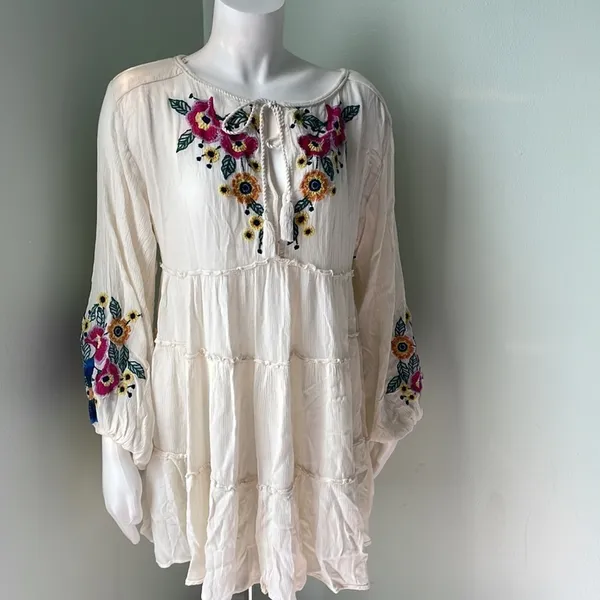 Free People Spell on You Embroidered Keyhole Dress Floral size XS - Image 5