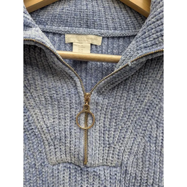 Christian Siriano Women's Sweater Soft Blue Size Medium - Image 3