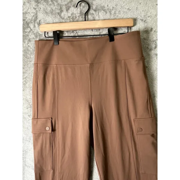 Athleta Delancey Straight Cargo‎ Pant Large Taupe Pull On Travel Work Pant - Image 2