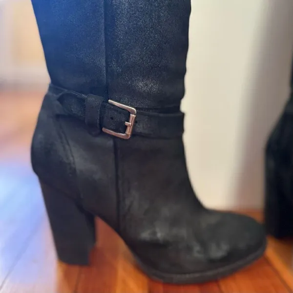 Belle by Sigerson Morrison Hayley Distressed Suede Knee-High Boots Size 8 - Image 5