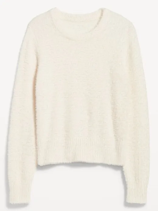 Old Navy Fuzzy Eyelash Crewneck Sweater - Image 4