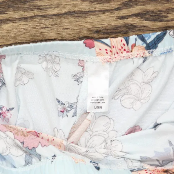 NEW Flora Nikrooz Womens Ribbon Accent Sleep Shorts T90882 Blue Floral L - Image 4