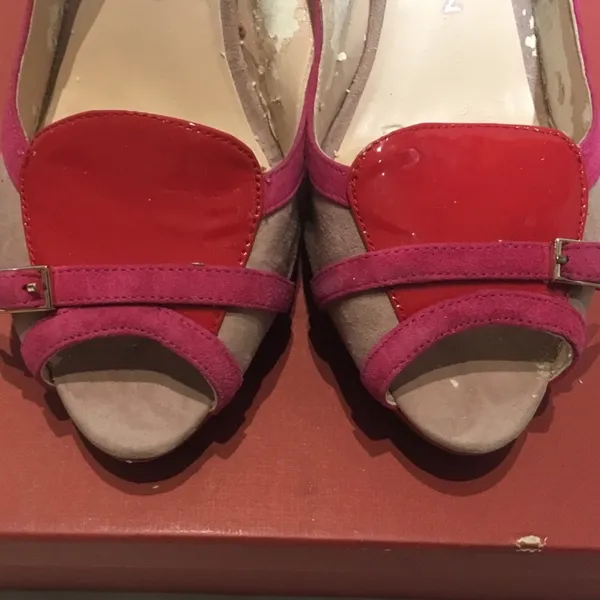 Sasha London Joyce Red Combo Shoes Pink Size 8.5 - Image 7