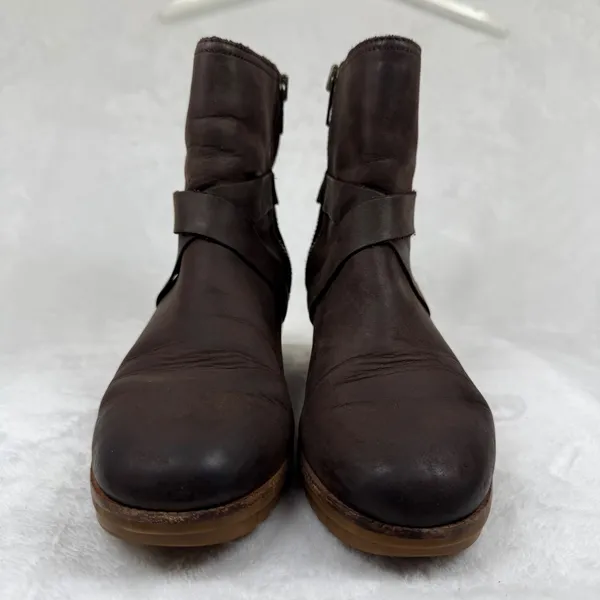 Sorel Cate Buckle Bootie‎ Dark Brown Leather Suede Ankle Boots NL3916-205 6 - Image 3