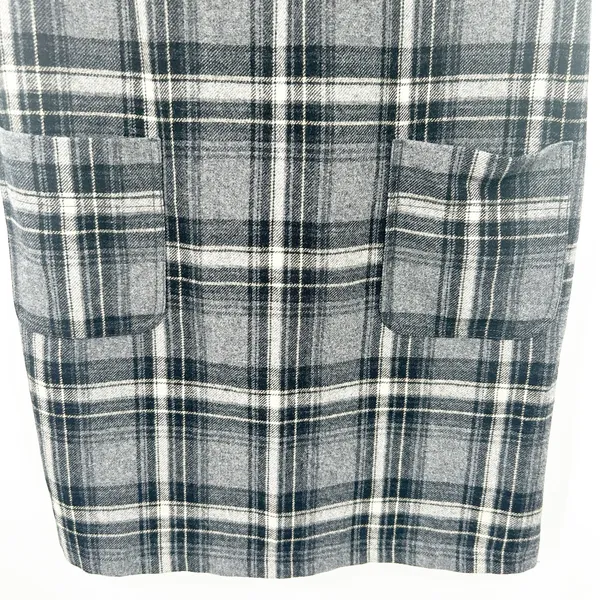 Gap‎ Womens Y2K Fall Preppy Dark Academia Plaid Wool Blend Shift Dress Size 6 - Image 4
