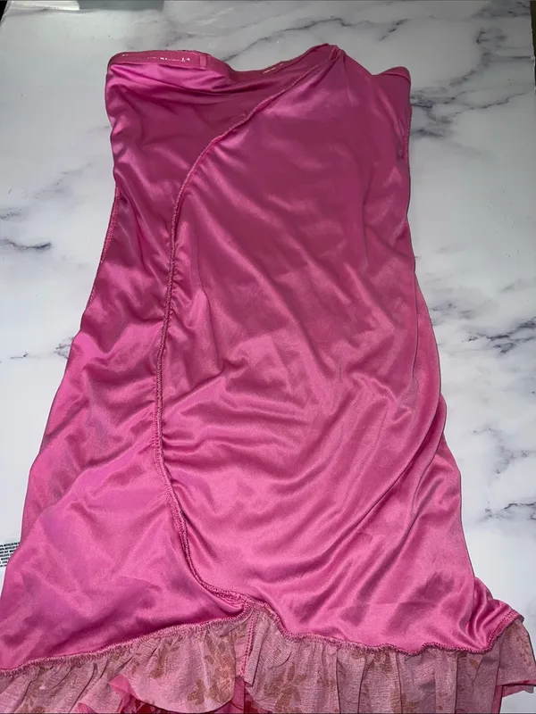 Wild Fable Pink Floral Ruffle Strapless Mini Dress - Image 11