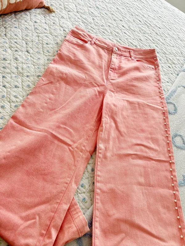 These Three Boutique Pink pearl denim jeans - Image 2