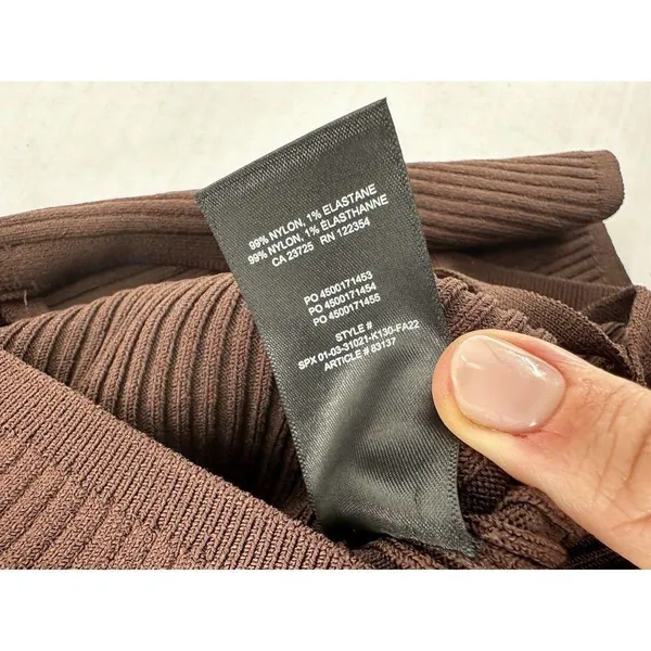 Babaton Aritzia Sweater Sz Xs Sculpt Knit Tie Open Back Ribbed Brown Mockneck​ - Image 15